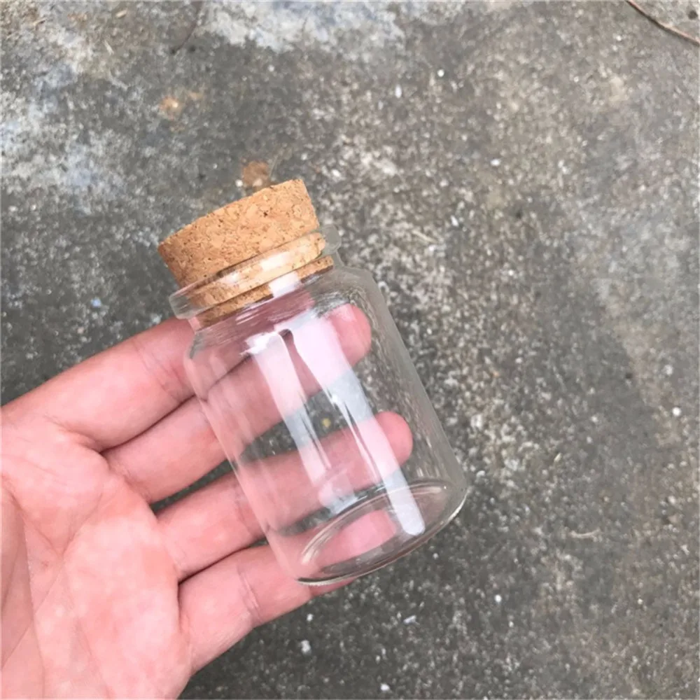 80ml Glass Wish Bottles Tiny Small Empty Clear Cork Glass Bottles Vials For Wedding Holiday Decoration Christmas Gifts 24pcs/lot