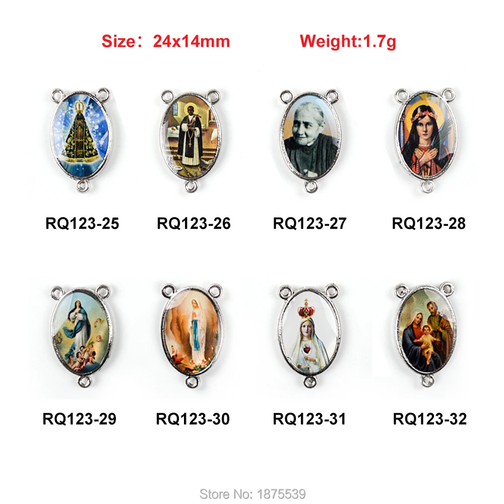 Our Lady of Fatima Lourdes Jude Martin Color Rosary Centerpieces 24*14 mm
