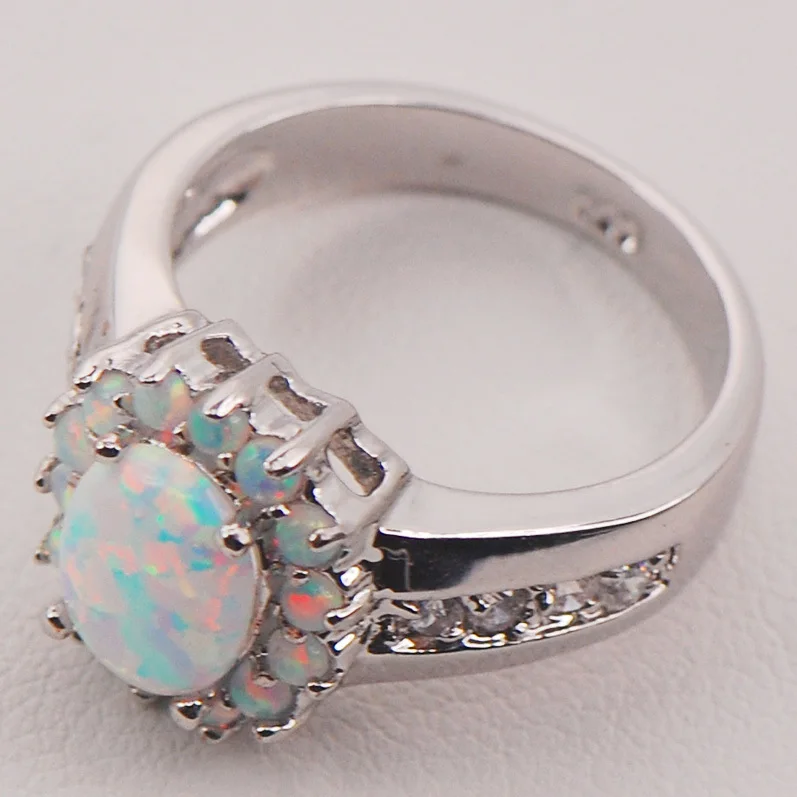 White Fire Opal Australia 925 Sterling Silver Woman Jewelry Ring Size 6 7 8 9 10 11 F578 2022 Gift For Women Fashion Classic