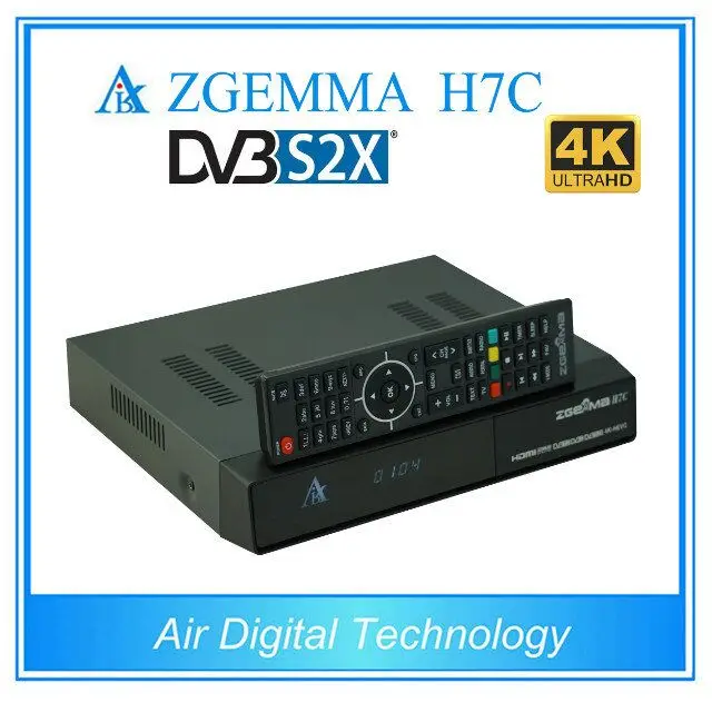 Nowy 4K UHD odtwarzacz Kodi do telewizora ZGEMMA H7C Ci Conax QTStalker Ultra CPU Multistream HEVC/H.265 DVB-S2X 2x DVB-T2/C potrójne tunery