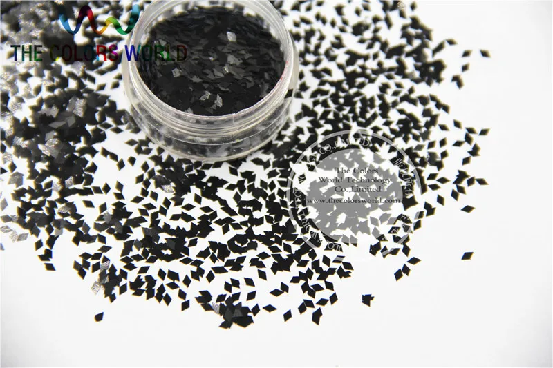 

TCH312 2.0 MM Size Solvent Resistant Mate Black Colors Diamond rhombus shape glitter for nail art and other deco