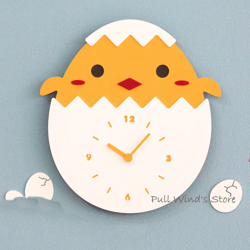 

Super Cute Cartoon chick Wall Clock Beautiful yellow chicks children room wall clock