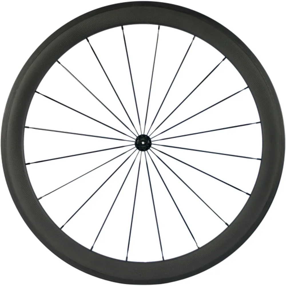 1 Pair New 700c Clincher Carbon Wheels 50mm Matte Road Wheelset With Black spokes Black Hub