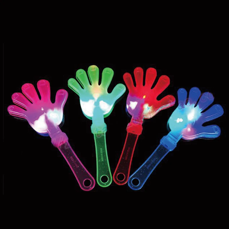 12pcs/lot Light up Toys Applause Props LED Light Clap Hands Palms Shoot Kids Toy Party Favors Rattle Plastic Halloween Decor