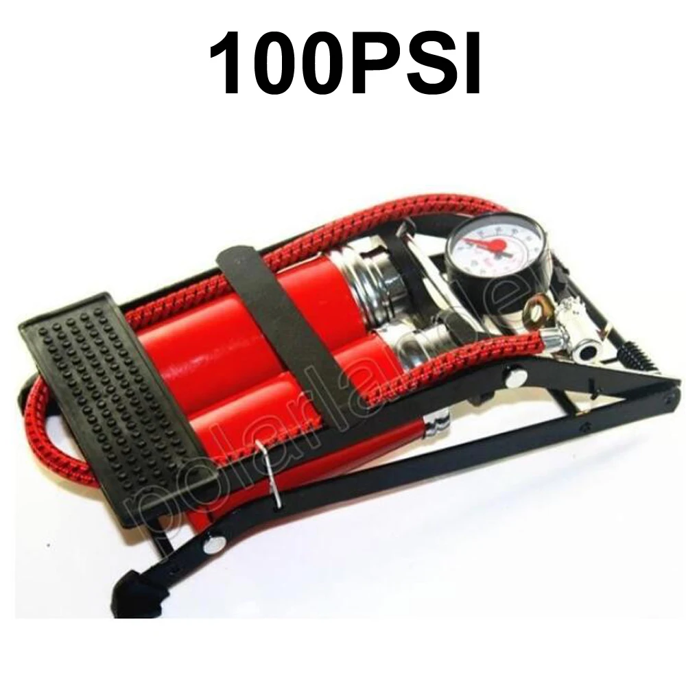 

Car air compressor TWO pump Car-styling Foot Air Pump 100PSI Car Vehicle Tires Inflator for Bicycle Bike Motorbike Ball