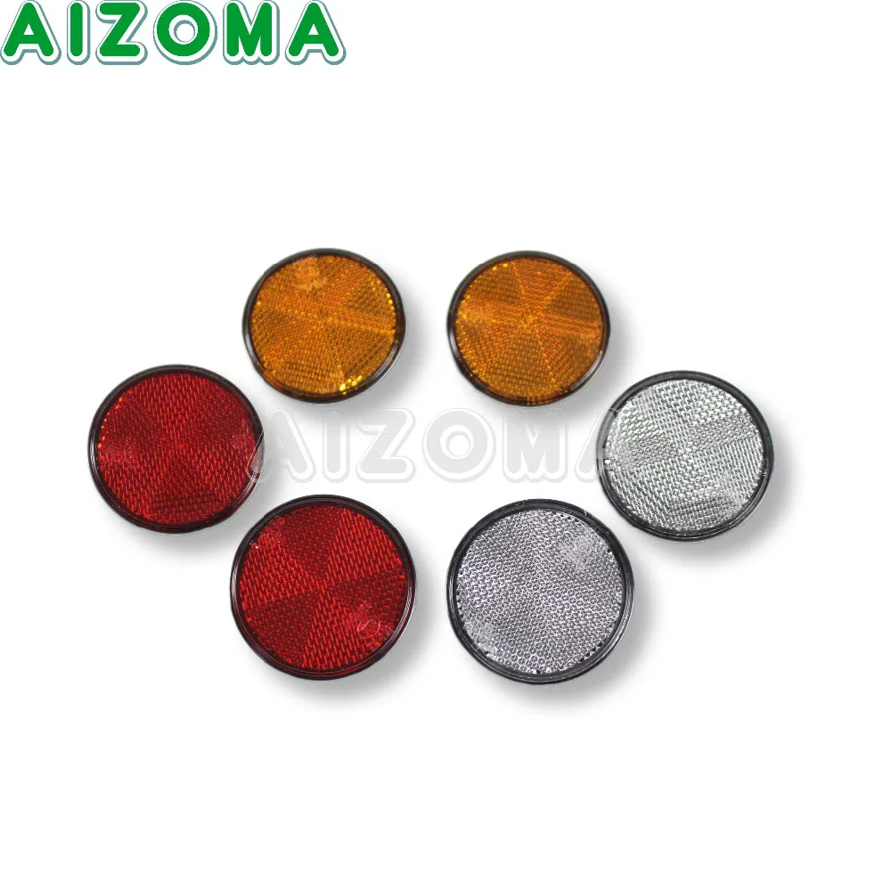 A Pair 56mm Motor High Visibility Round Reflector Universal For