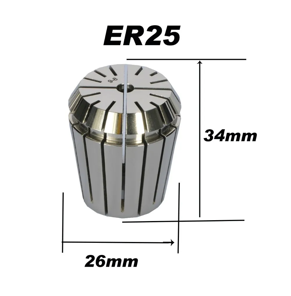 Pinza a molla ad alta precisione ER25 precisione 0.008mm per macchina per incidere utensile tornio fresatura CNC