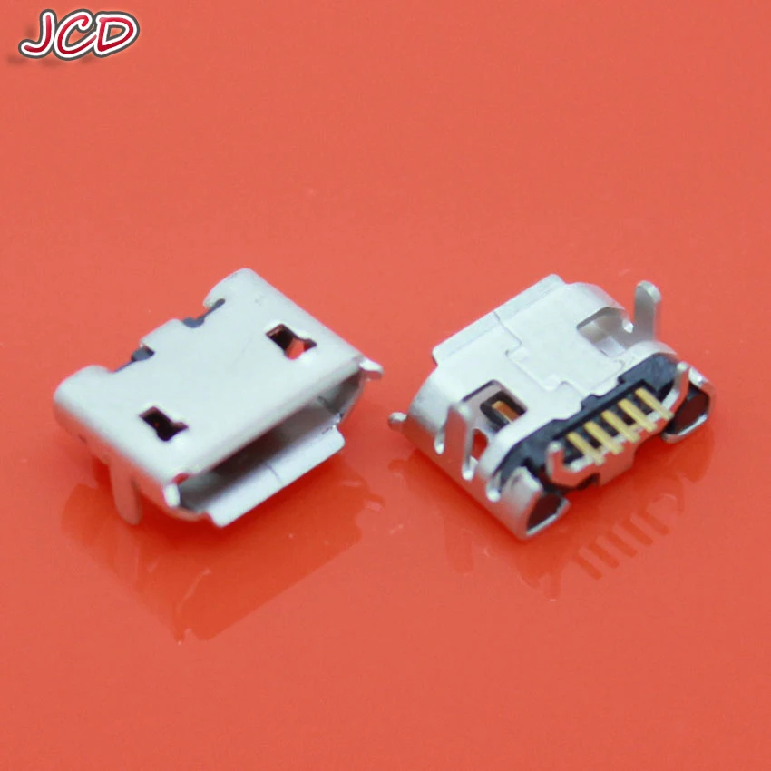 JCD 30pcs Micro USB 5 Pin Jack Female Socket B type horn connector for Tail charging Mobile phone DIP 5p Ox horn Charging Port