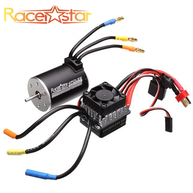 

Racerstar 3650 Sensorless Brushless Waterproof Motor 60A ESC Set For 1/10 Monster 1:10 Truck Truggy Cars