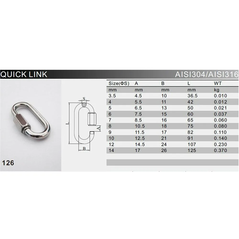 Multifunzionale In Acciaio Inox 304 Moschettone Rapido Ovale Screwlock di Collegamento Anello di Bloccaggio Gancio M3.5 confezione da 20