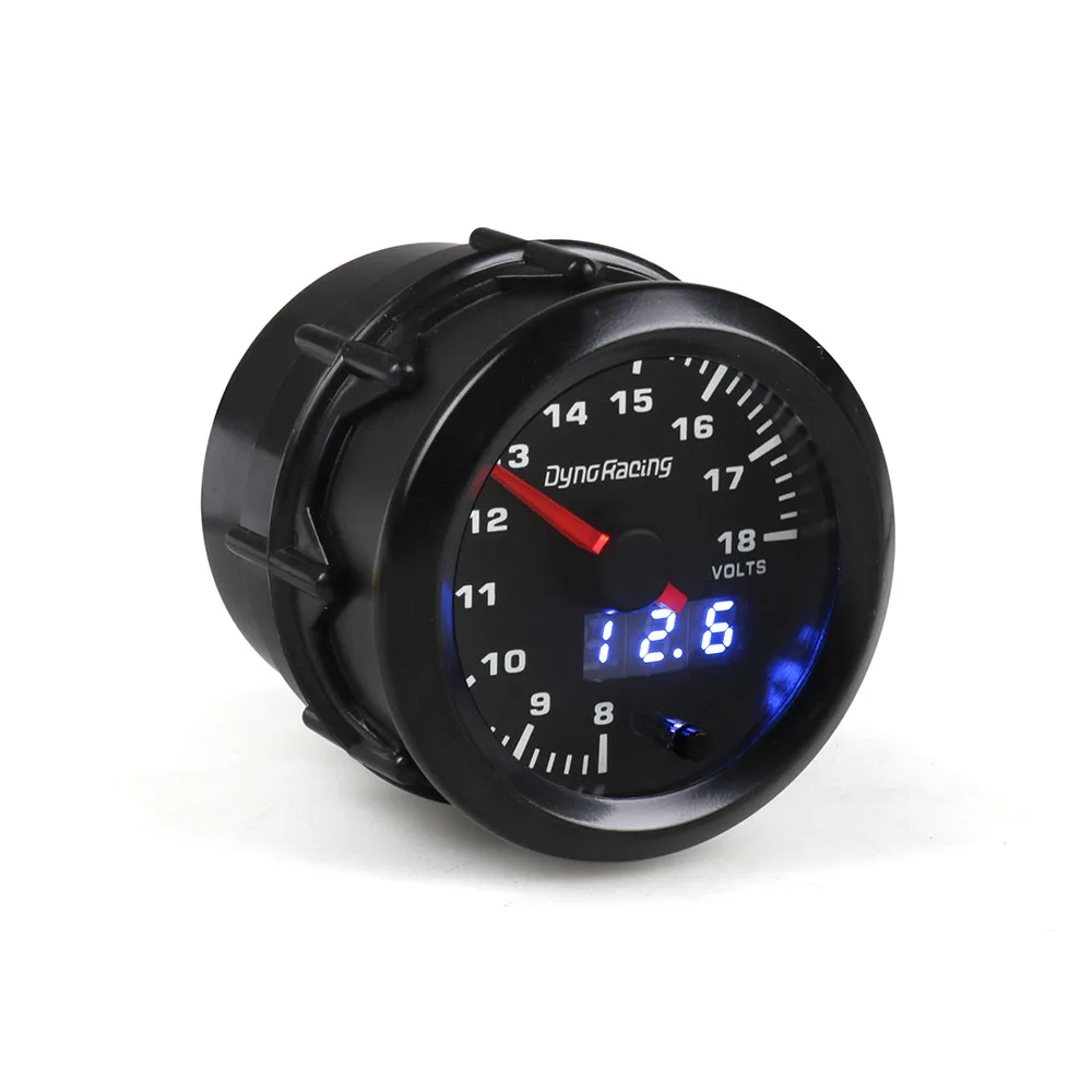 Dynoracing 52MM Dual Display Voltmeter 7colors Led Volt Gauge 8-18V Voltage gauge Car meter with stepper motor Car meter