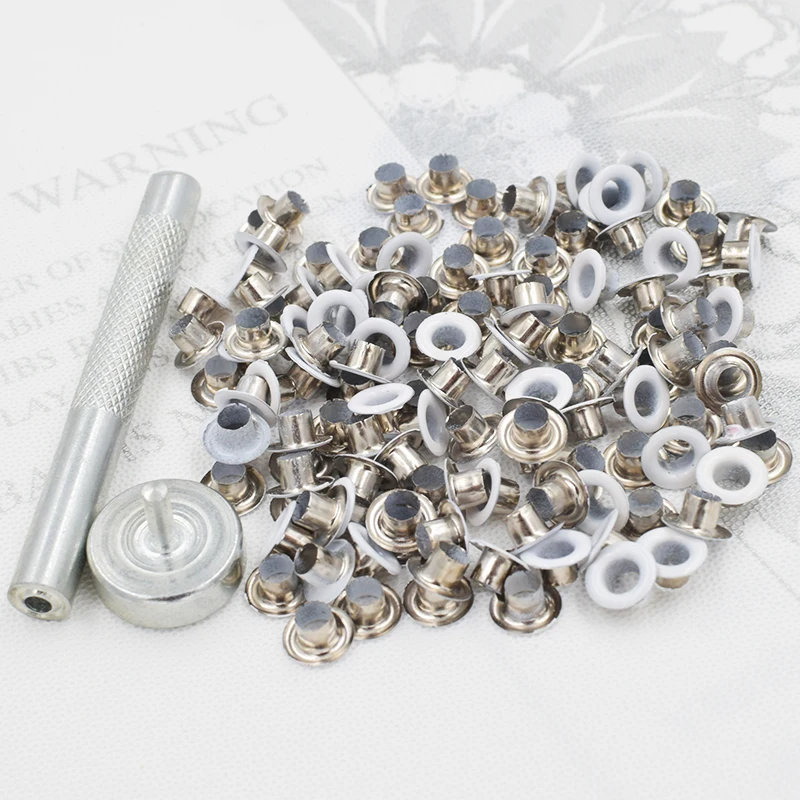 (Tools + 1000 Sets Eyelets) 5 MM Materials Color Spray  Rivets Buttonholes White Paint Shoelaces Buckle Mold