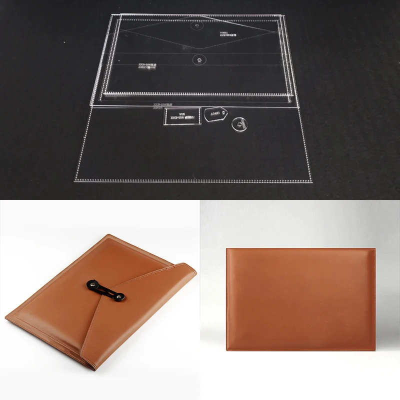 Acrylic Stencil Laser Cut Leather Template DIY Leather Handmade Craft Handbag Computer package Sewing Pattern 37x25x1cm