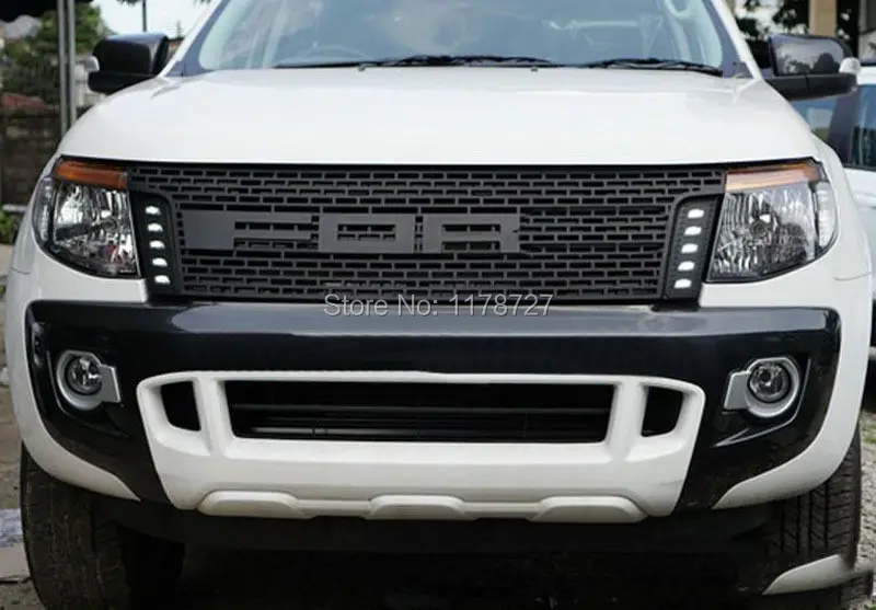 FIT FOR 12 13 14 RANGER T6 FRONT RAPTOR BLACK LIT GRILLE GRILL XLT PX UTE WILDTRAK RANGER GRILL 2012-2015 HIGH QUALITY