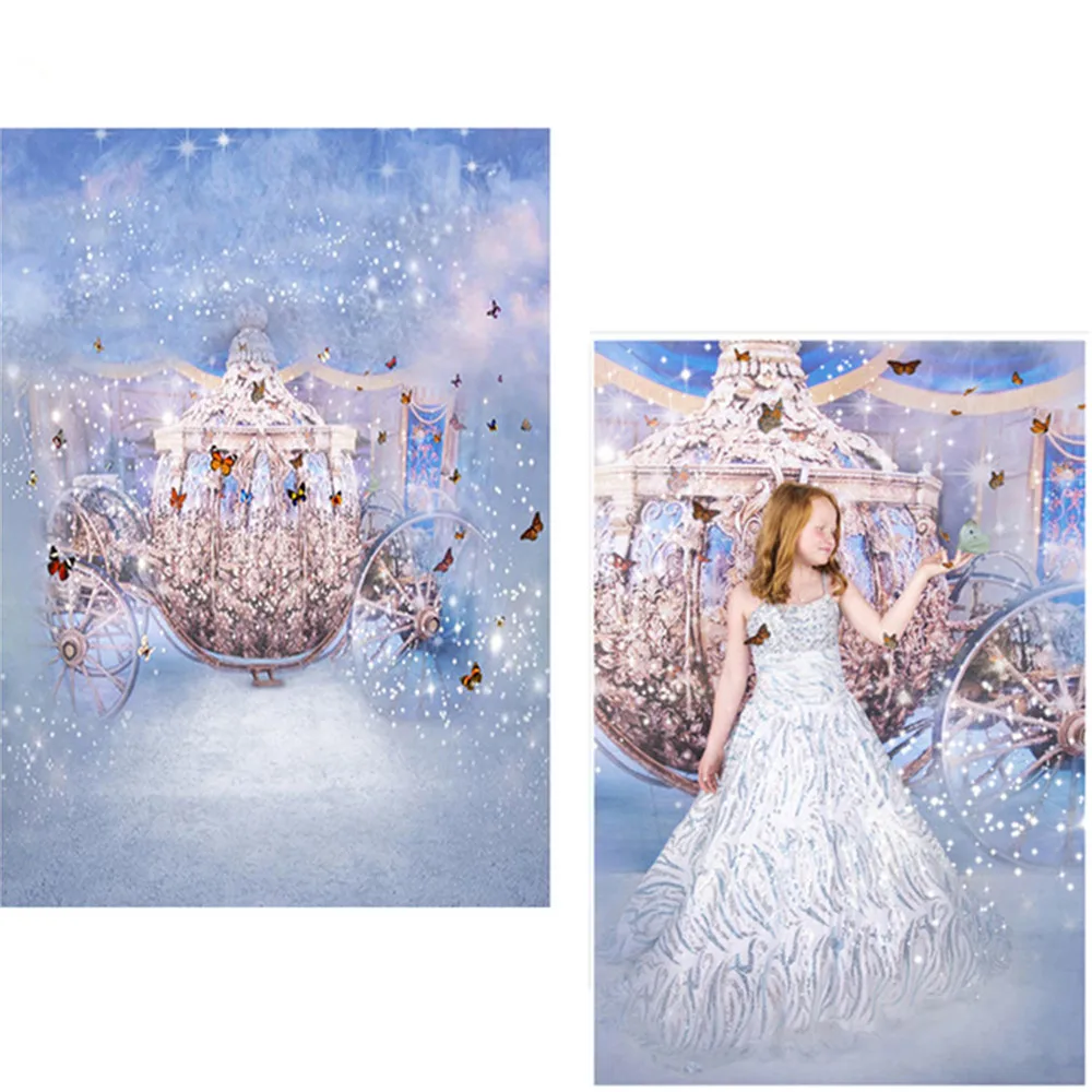 Bajki księżniczka przewóz tło fotografia taniec motyle Bling plamy dzieci dziewczyny Birthday Party zdjęcie tło