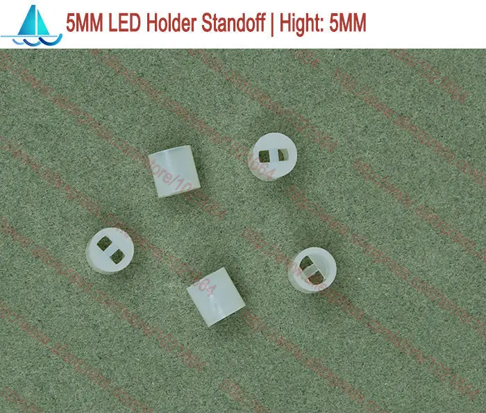 Suporte para lâmpada led de 5mm de 200 m, altura: 5mm, espaçador de diodo emissor de luz, suporte luminoso