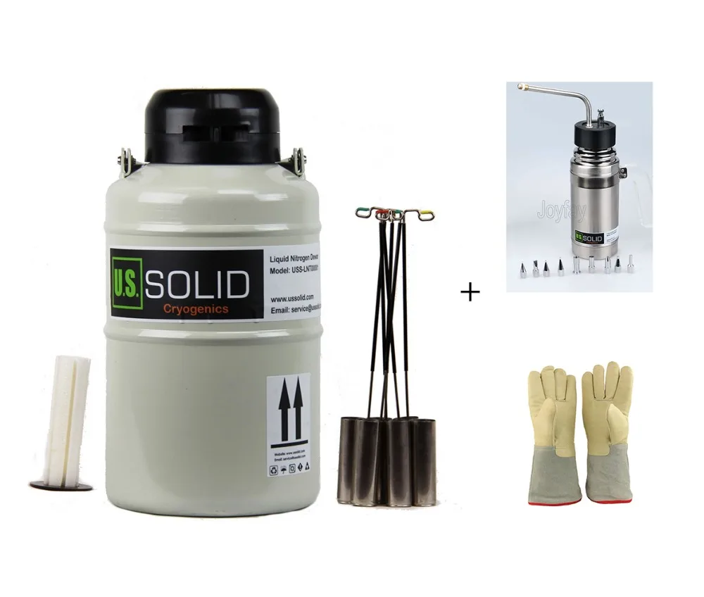 U.S. Solid 3 L Liquid Nitrogen Cattle Semen Tank Liquid Nitrogen Container + Sprayer + 35 cm 13.8