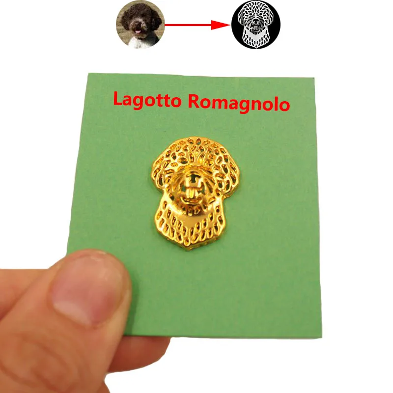 Mdogm Lagotto Romagnolo Dog Animal Brooches And Pins  Suit Metal Small Father Collar Badges Gift For Male Men B154