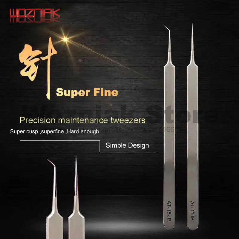 Repair Tweezers Super Pointed High Hardness Head Precise fpr Electrician Microscopic Work Cosmetology Blackhea Lengthen Forceps