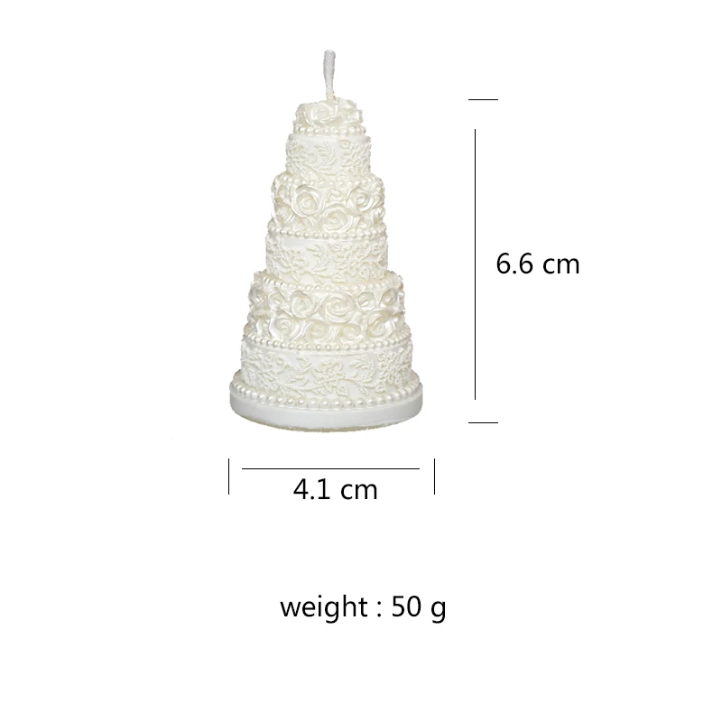 Silicone Candle Mold 3D Wedding Cake Shape Soap Candle Mould Handmade Resin Cake Decorating Tool
