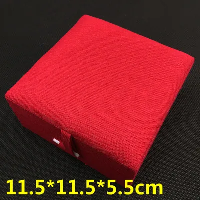 Plain Linen Large Mens Jewelry Bracelet Gift Box with Cotton Christmas Packaging High Quality Display Case