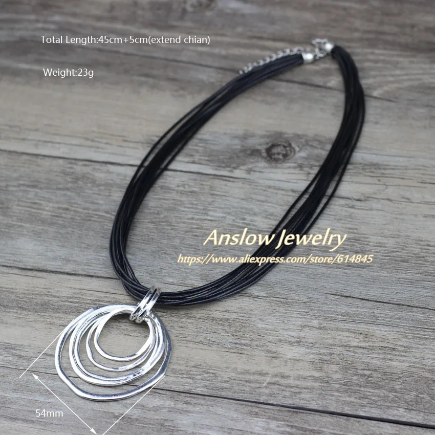 Anslow 2018 Design Fashion Jewelry Multilayer Round Chokers For Women Collar Statement Necklace Pendant Black Friday