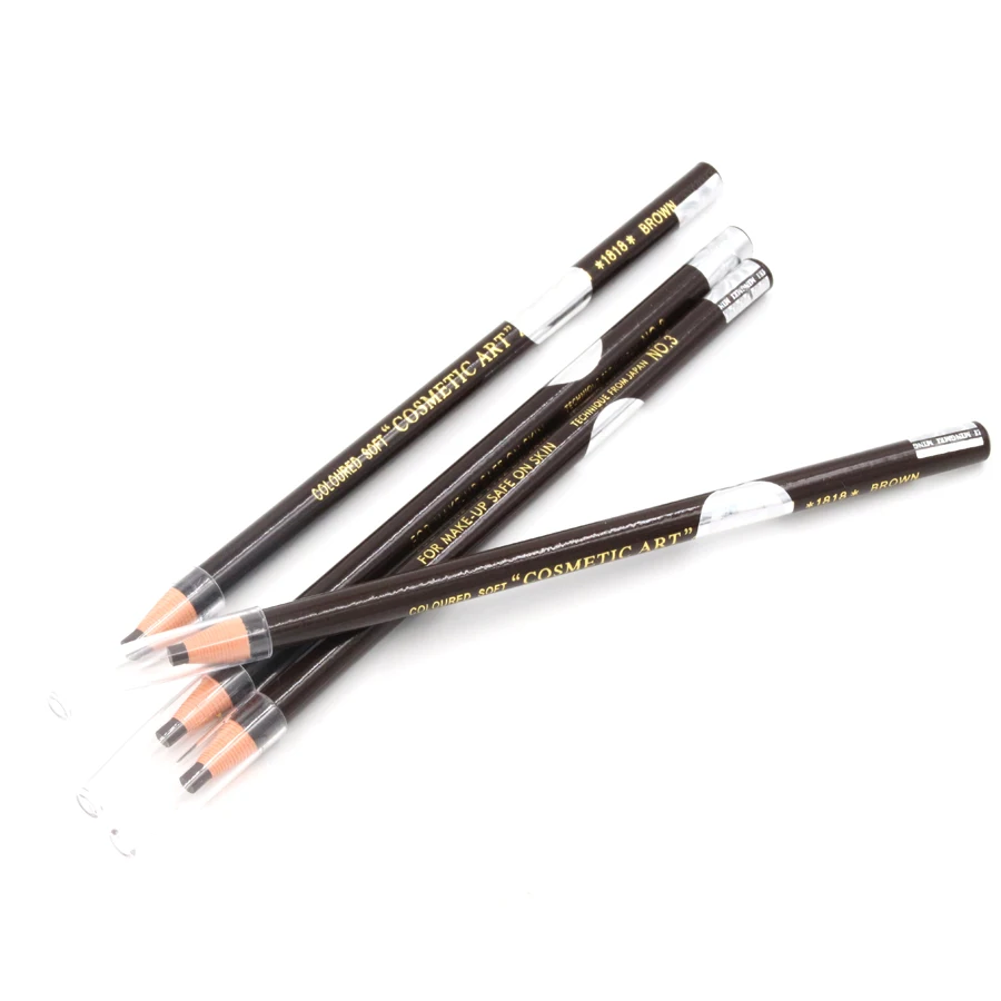 4 Pieces/Lot Pull Eyebrow Waterproof Pencil For Permanent Eyebrow Cosmetic Beauty Makeup Brown Free Shipping