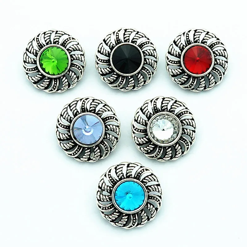 KZ3241 Fashion beauty Rhinestone Swirling pattern 18MM snap buttons fit snap bracelet snap jewelry wholesale