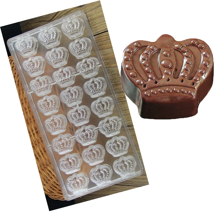 Imperial Crown Shaped Plastic Clear form PC Plastic Baking Tray Polycarbonate Candy Jelly Molds Mould  Chocolate Mold