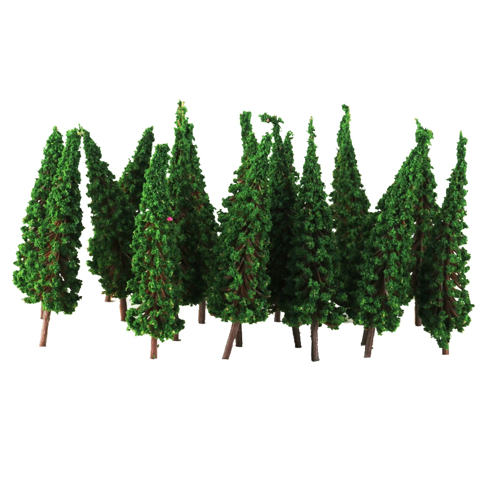 50 Green Pagoda Trees Model Train Railway Park Street Scenery HO 1/100 Scale 6.5cm