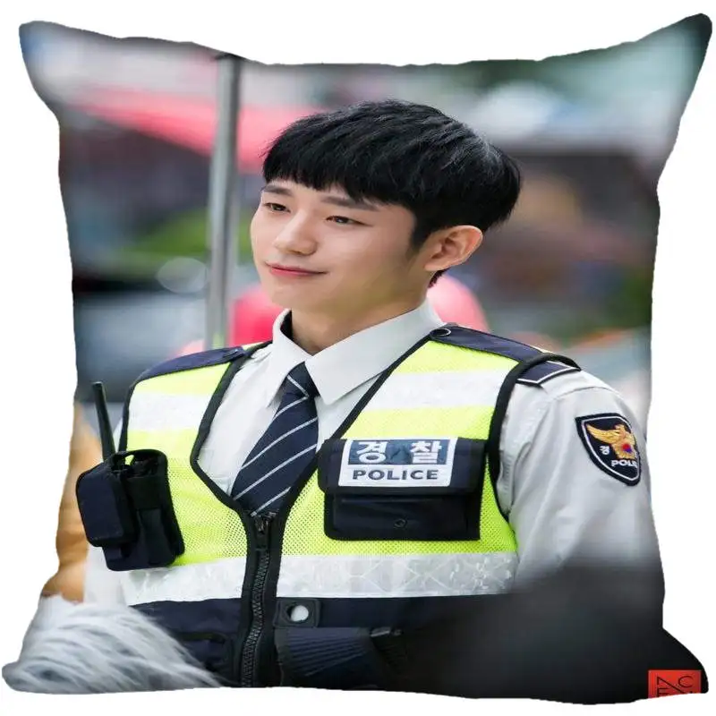 New Custom Jung Hae In Pillowcases Printed Square  Pillowcase Home Decorative zipper Satin Pillowcases (One Side)