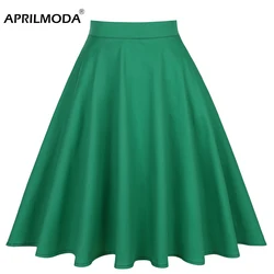 23 modelli Vintage Retro anni '50 Full Circle A Line gonna Holiday Tropical Pin Up Swing Skater lunghezza al ginocchio floreale donna gonna solida