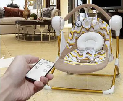 Chaise longue à bascule pour bébé. Fauteuil à bascule. Roche électrique lit