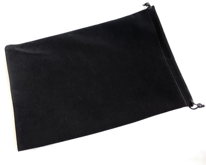 Einzelhandel ab 1 Stück 10x25 15x30 20x30 25x35 cm Große Schwarze Samt-Zugbeutel für Verpackung, Präsentation und Geschenke – Detail 3