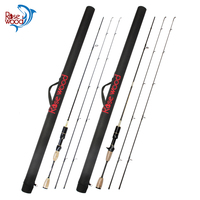 Rosewood UL Fishing Rod With Case Double Tips Utra Light Carbon Soft Lure Spinning Casting Rods 1.8m Cork Handle Hard PVC Tube