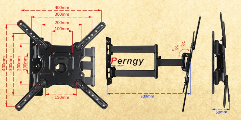 DL-P400 30KG  23\'-55 inch  3 arms retractable FULL motiontv rotatable bracket swivel tv wall mounts led tv drop down tv lift