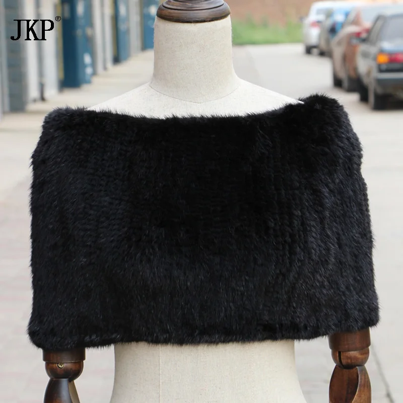 New autumn and winter fur scarf women's real water mink fur woven shoulder shawl warm collar fashion natural mink scarf SD-001