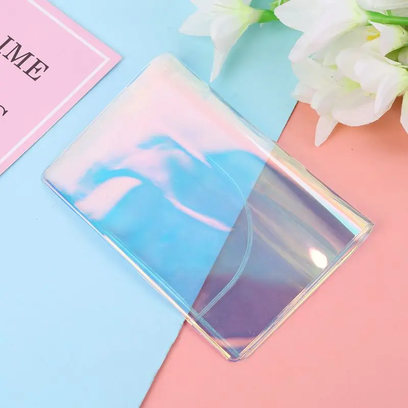 Fashion New Women Men Transparent Travel Holographic Passport Holder ID Card Case Cover Credit Organizer Protector Casual 2019