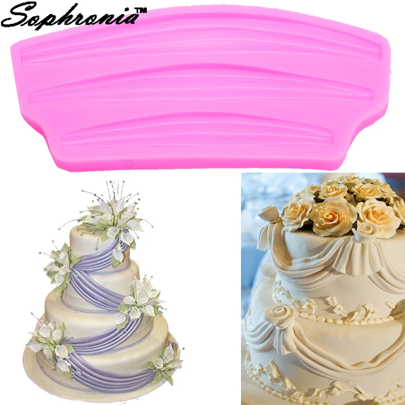 

Chocolate Silicone Mold Classic Swag Cake Border Cupcake Ribbon Mould Baking Sugarcraft Candy Cake Tool