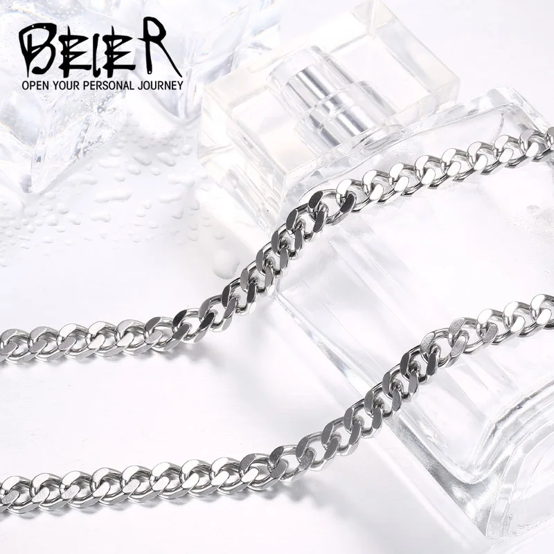 Stainless Man\'s High Quality Fashion Wave For Man Titanium Steel Necklace Chain BN1029