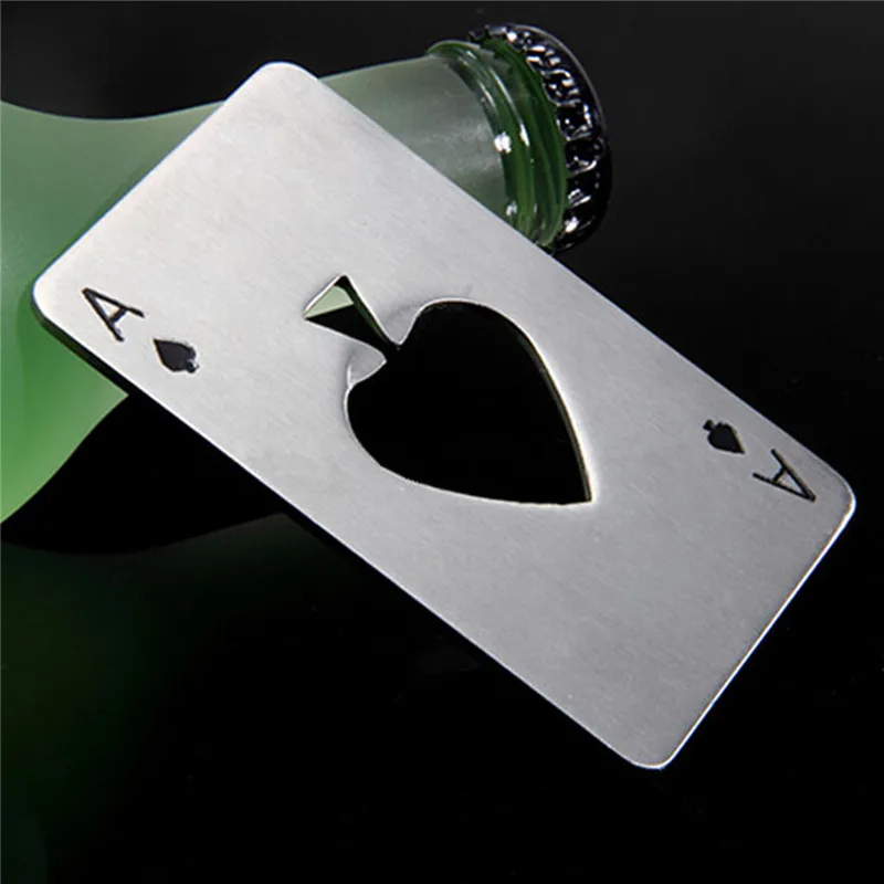 

1Pcs Creative Poker Shaped Bottle Can Opener Stainless Steel Credit Card Size Casino Bottle Opener Abrelatas Abrebotellas