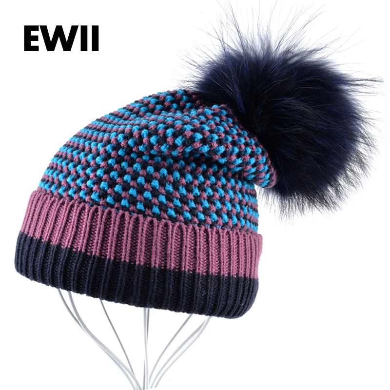 

2017 Winter knitted wool hats for women beanie caps skullies women knite beanies cap girl bonnet femme leisure hat ladies gorro