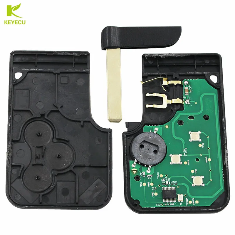 KEYECU 3 pulsanti Smart Card telecomando per auto portachiavi 433MHZ PCF7947/ID46 Chip per Renault Megane Scenic 2003 2004 2005 2006 2007 2008