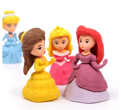 Freeshipping Hot Recommending Eraser  Hollywood Cartoon Star Eraser Set  Princess Eraser Girl Style Eraser Set