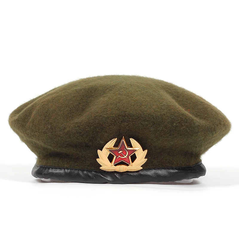 new High Quality Wool% Russian Army Berets for Men Women national emblem beret Hat Adult adjustable Hat Caps Bone Garros