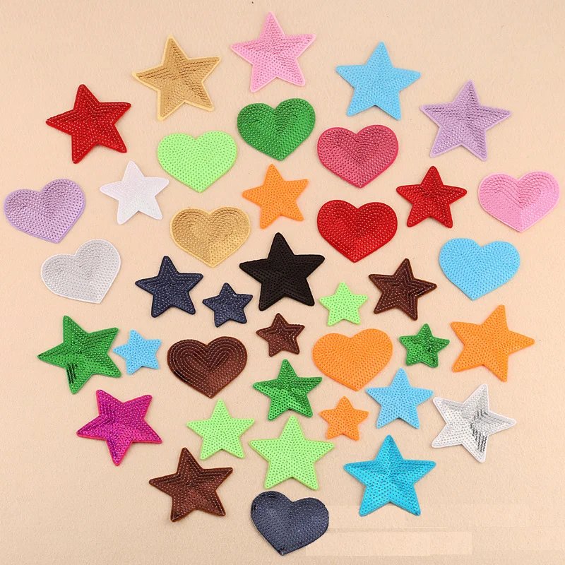 Multicolor Little Star Heart Patch for Clothing Iron on Embroidered Sew Applique Fabric Badge Garment DIY Apparel Accessories