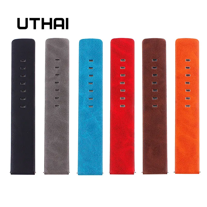 UTHAI P16 20mm watchband Retro Leather Smart Watchband 22mm watchband 18-24MM watchband