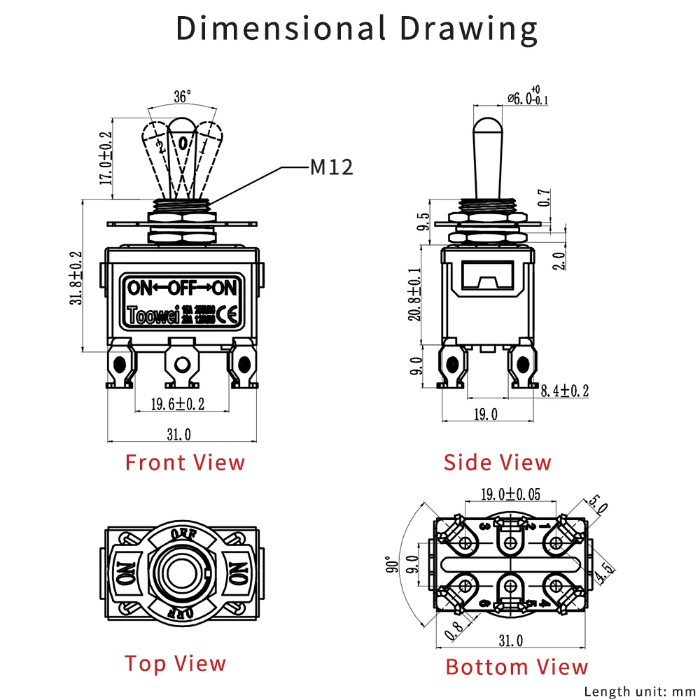 Rocker Toggle Switch 15A 250V 20A 125V DPST DPDT 4 6 Pin Screw Type ON/ OFF ON/OFF/ON CE FCC EMC Certificate For Boat Car Home