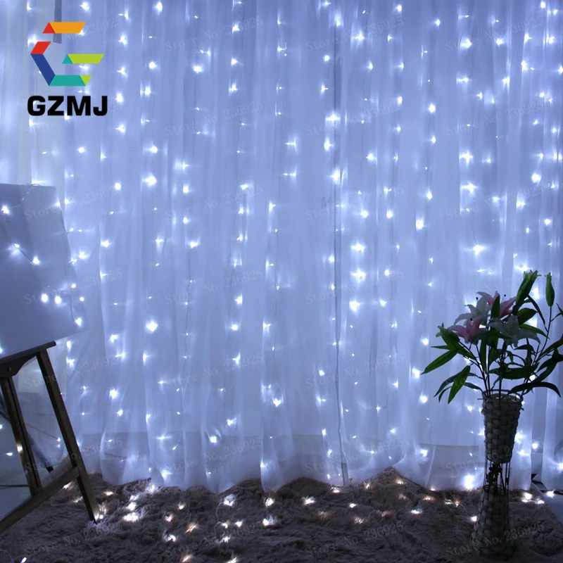 3M x 3M 300 Christmas LED Icicle String Lights Xmas Fairy Lights Outdoor Home For Wedding Party Curtain Garden Indoor Decoration