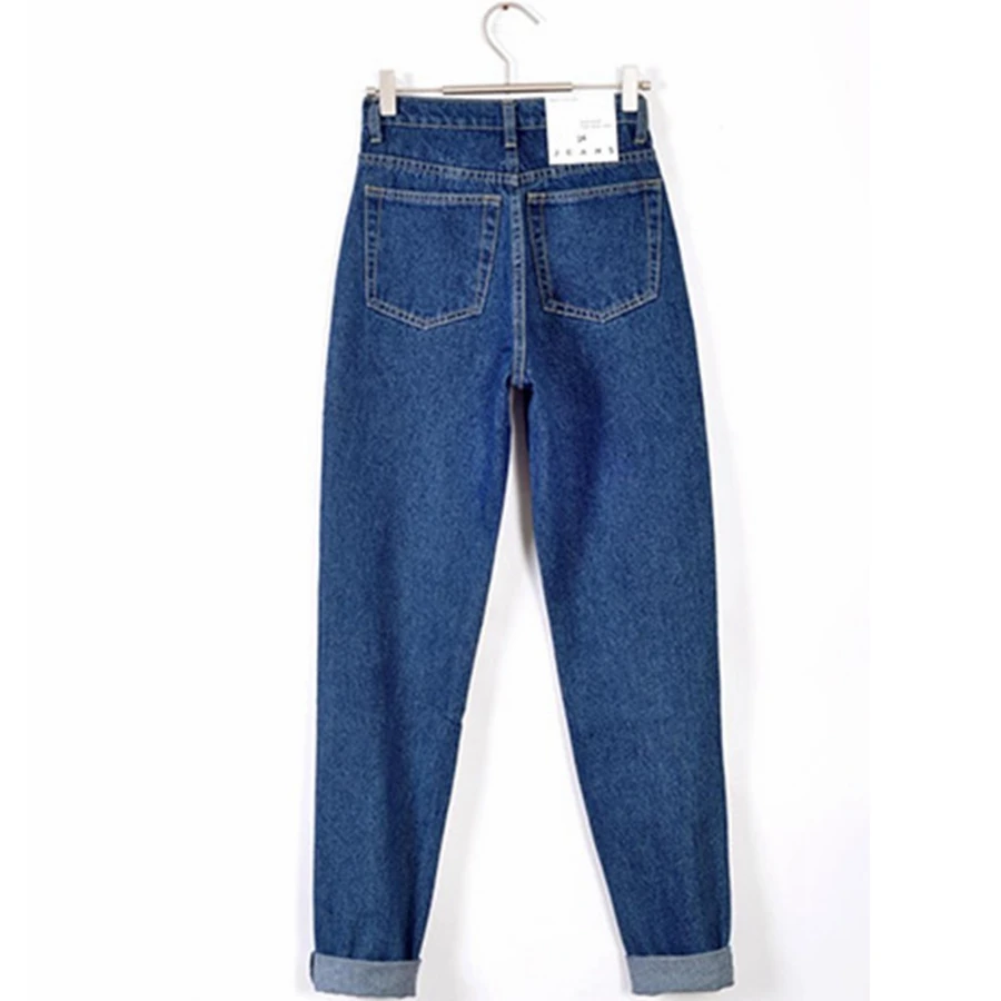 Pantalones vaqueros de cintura alta para mujer, jeans ajustados de color negro y azul, Estilo Vintage, ropa de calle, 2022